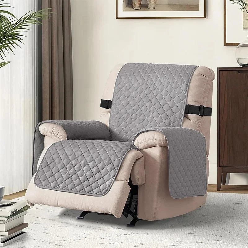 cubre sillon relax acolchado gris claro