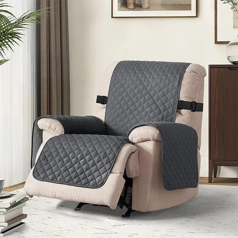 cubre sillon relax acolchado gris