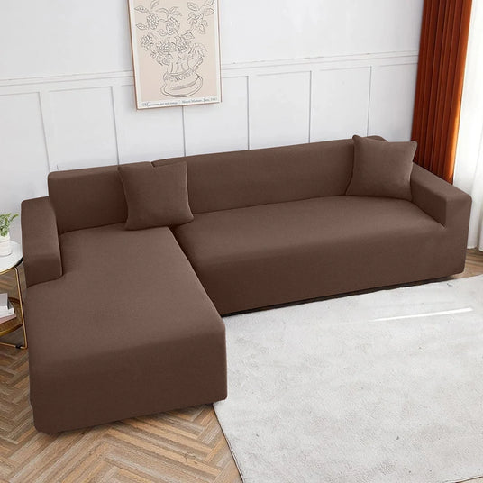 funda sofa chaise longue elástica marrón claro