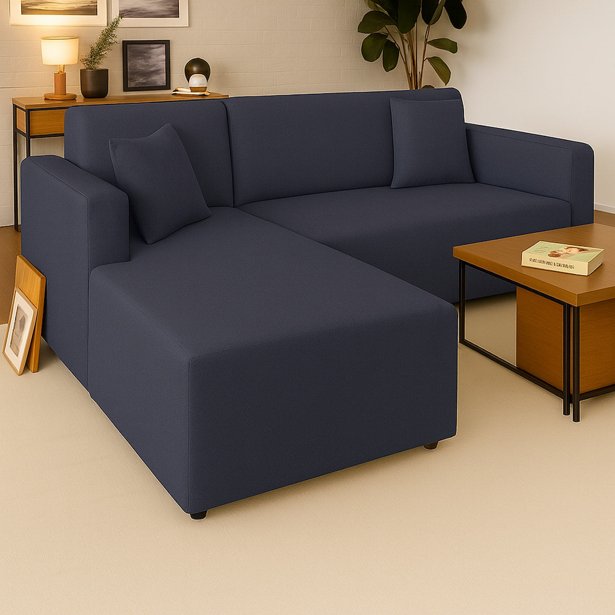 Funda Sofá Chaise Longue Gris Oscuro