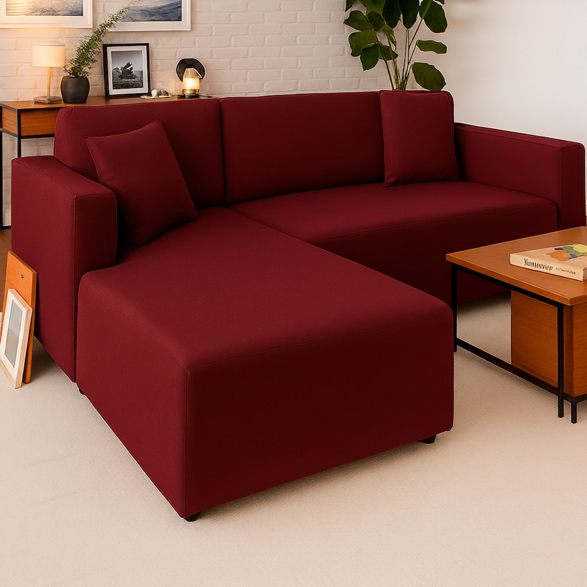 Funda Sofá Chaise Longue Roja