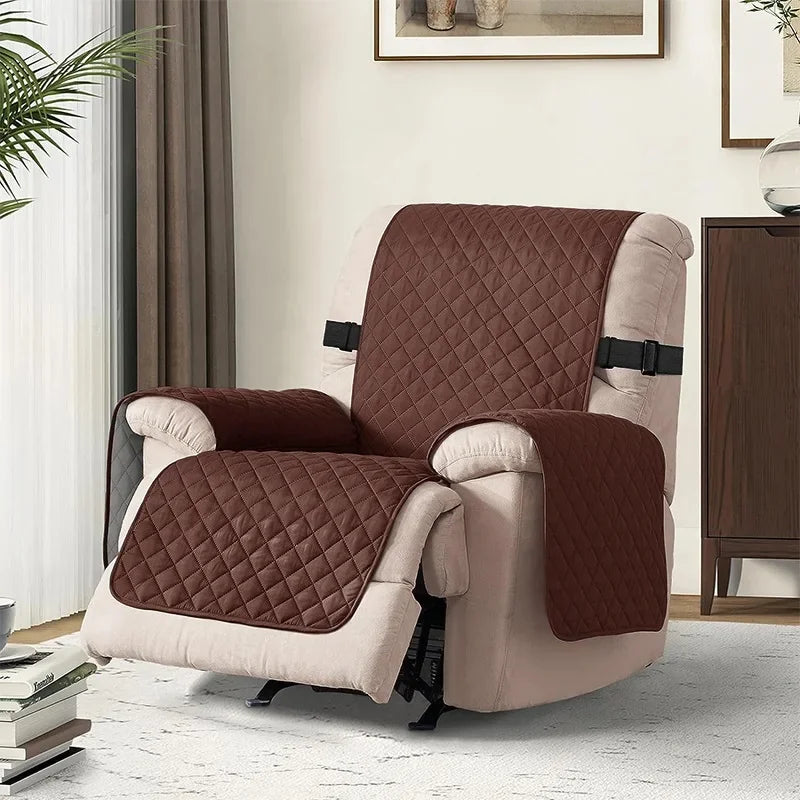 cubre sillon relax acolchado marron