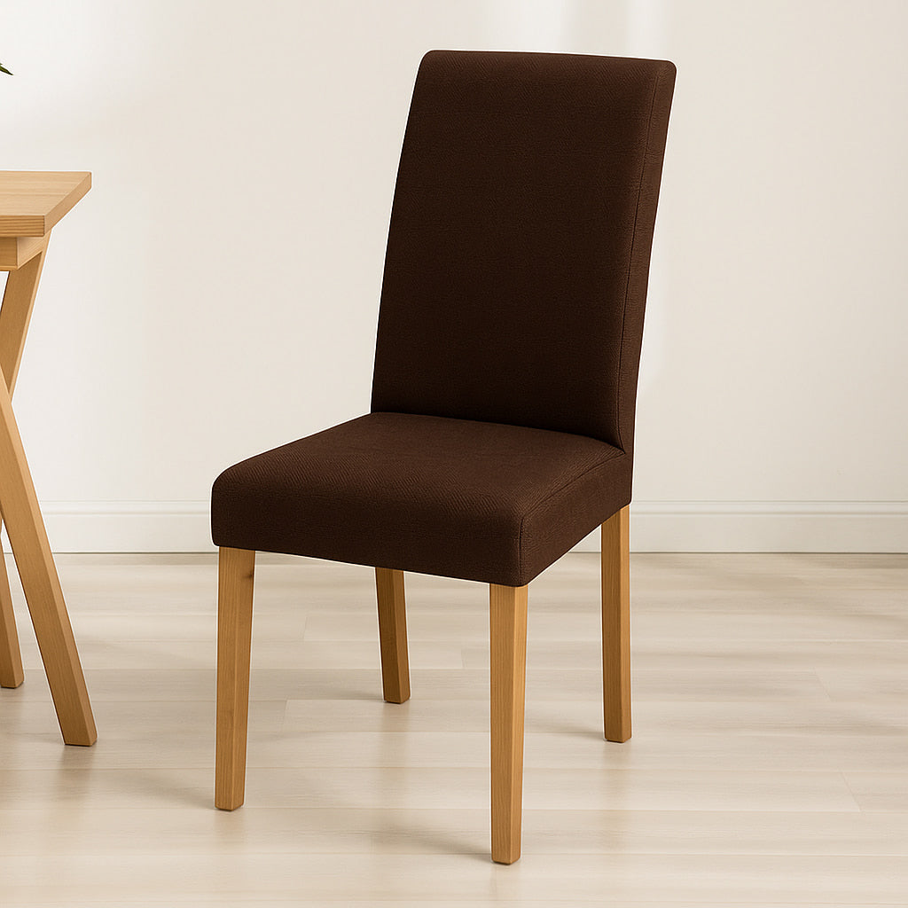 funda silla comedor en color cafe