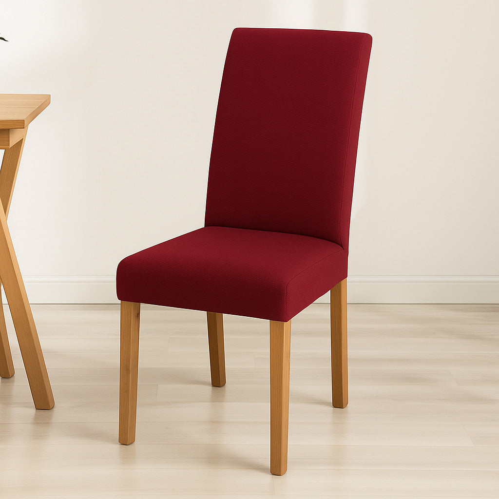funda silla comedor en color rojo vino